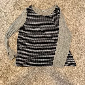 Dual material grey sweater
